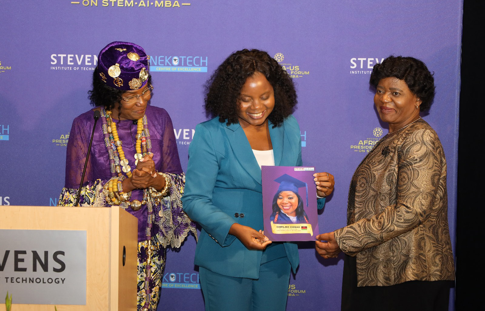 At the Africa-US Presidential Forum at Stevens Institute of Technology with H.E. Dr. Joyce Banda